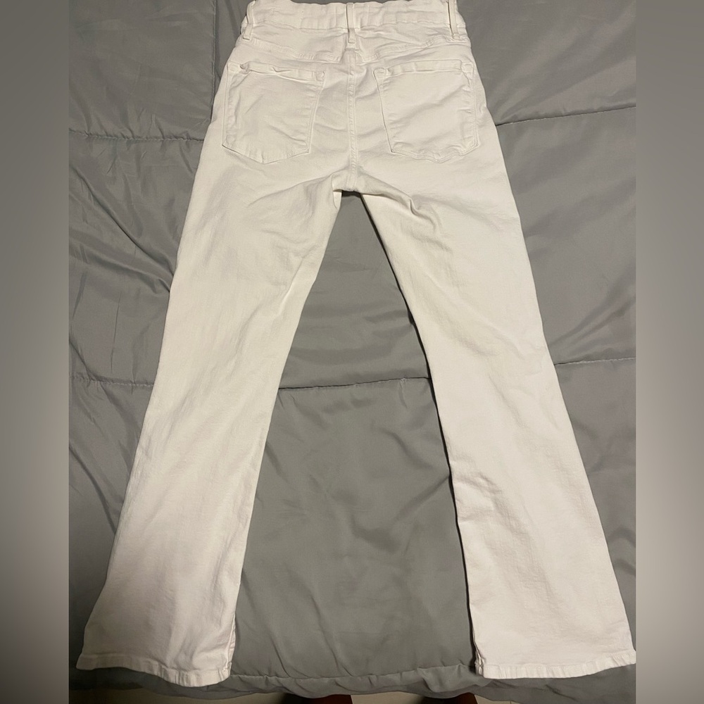 Frame Denim Ivory Le Crop Mini Boot Jeans